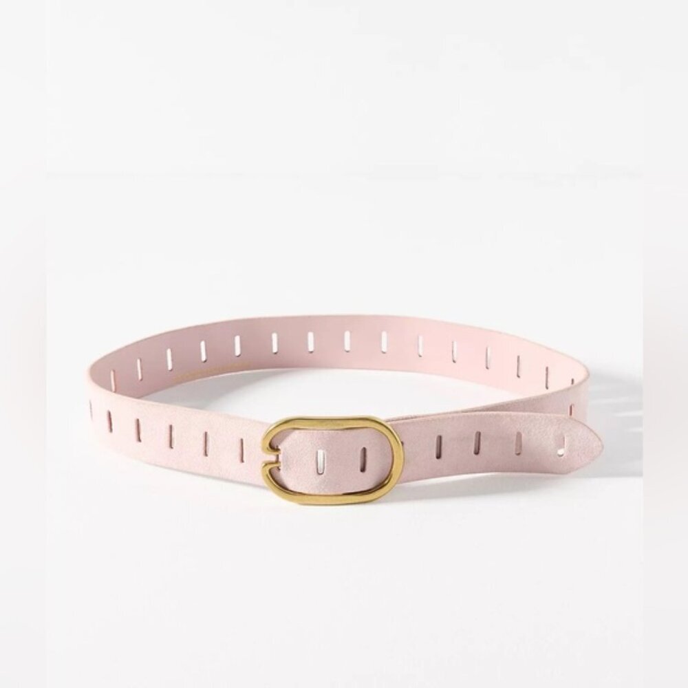 NWT Size S - ANTHROPOLOGIE Adjustable Notch Belt Pale Pink (end to end 39.5")